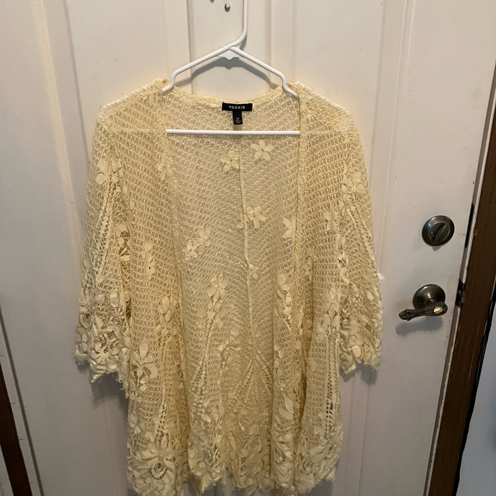 Torrid Cream Lace Top